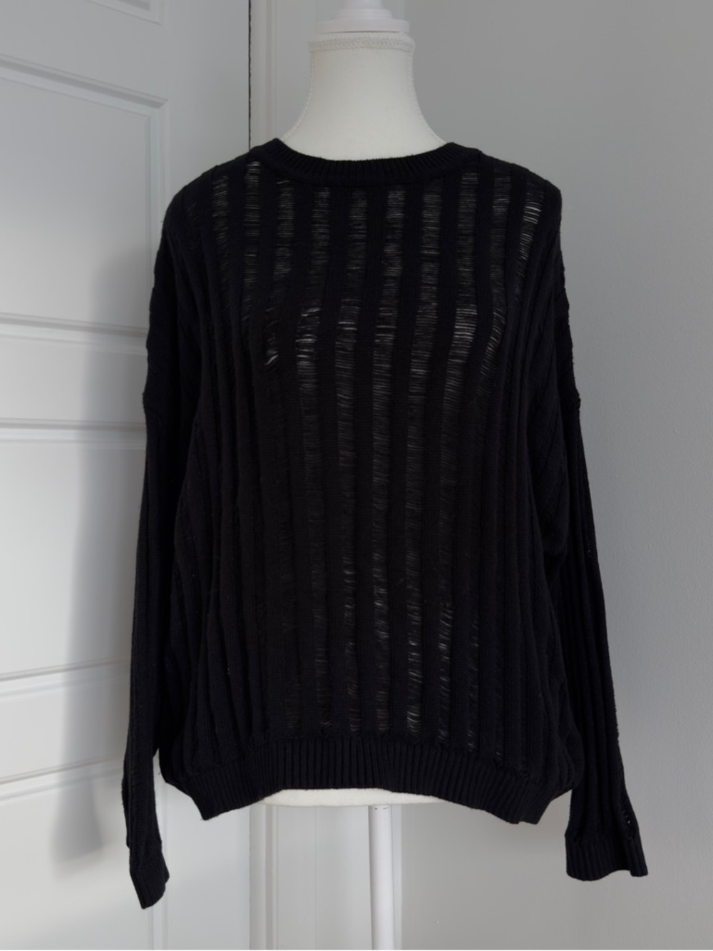 twik Black Ribbed Knit Sweater